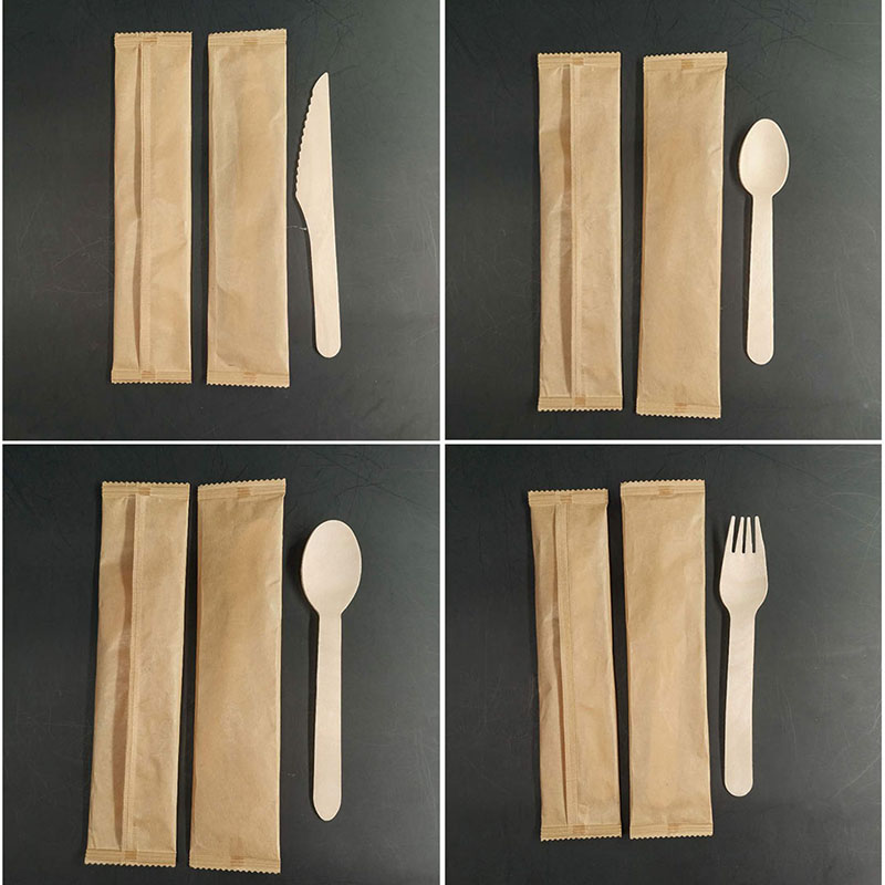 Ökolution 25 tenedores desechables de madera de carnaúba cubiertos cubiertos de madera con certificado FSC en embalaje ecológico 